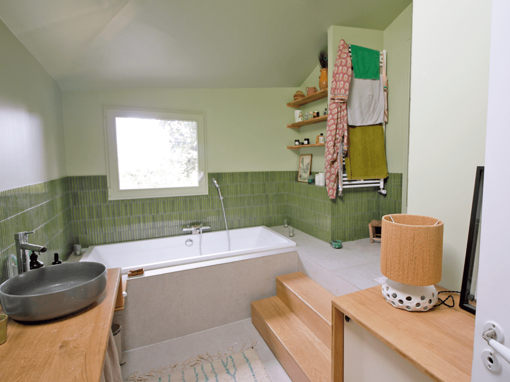 salle de bain verte