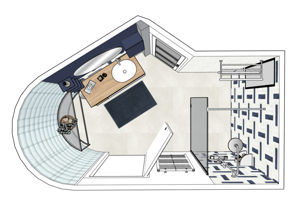Salle de bain graphique à Paris