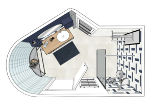 Salle de bain graphique à Paris