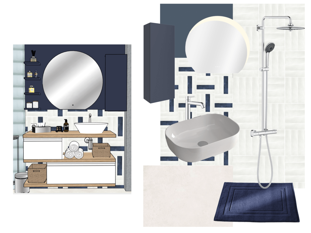 Salle de bain graphique à Paris