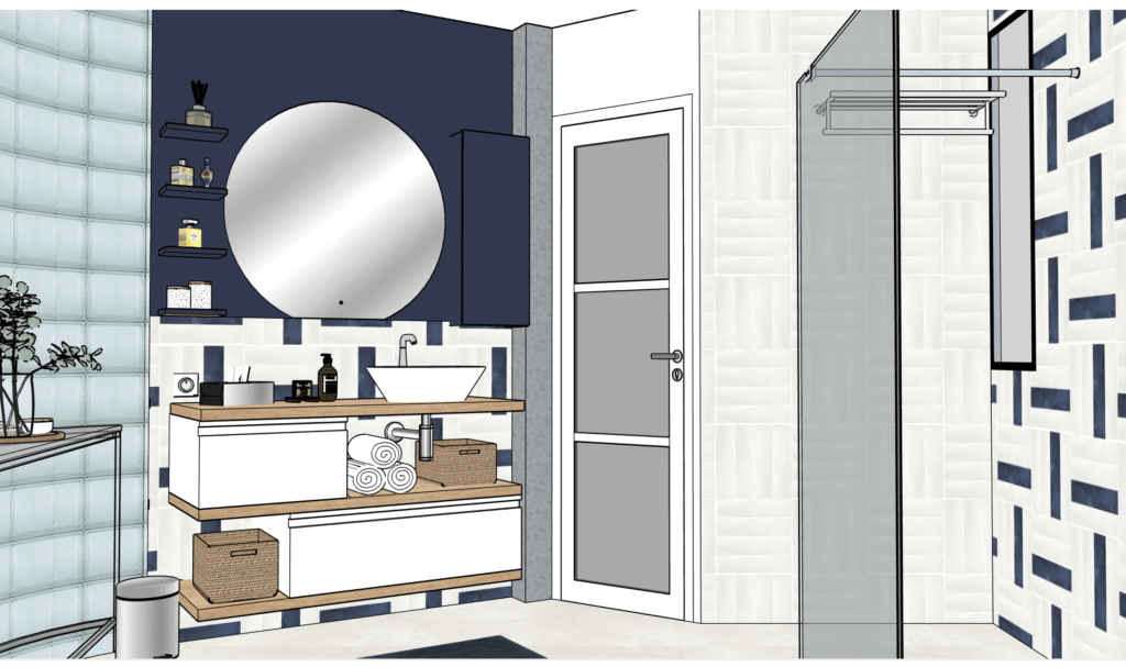 Salle de bain graphique à Paris