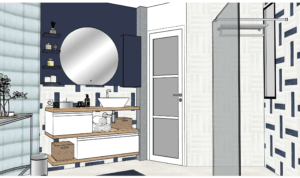 Salle de bain graphique à Paris