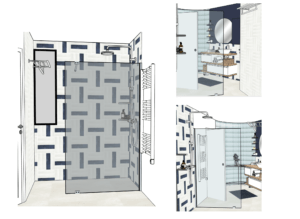 Salle de bain graphique à Paris