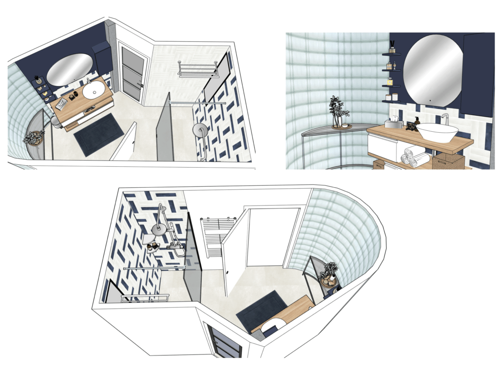 Salle de bain graphique à Paris